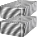 2 PCS Tall 8x3ft Galvanized Raised Garden Bed Outdoor, Metal Garden Bed for Vegetables, Above Ground Garden Box for Flower, Steel Raised Beds for Gardening