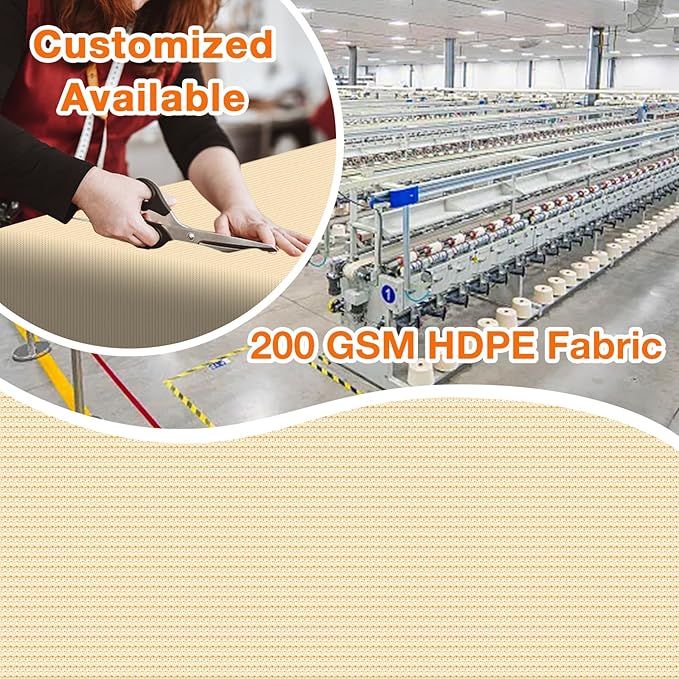 Artpuch Outdoor Pergola Shade Cover 6' X 6' Sun Shade Cloth with Grommets, 90% UV Protection Canopy Patio Privacy Screen (Customized Available) GN107, Wheat
