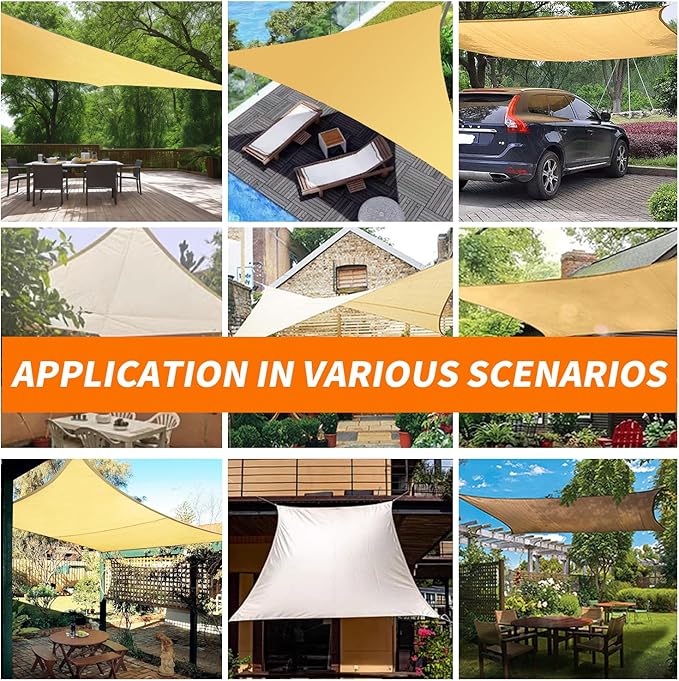16'x20' Sun Shade Sail Curved Commercial Outdoor Shade Cover Turquoise Rectangle Heavy Duty Permeable 185GSM UV Block Sunshade for Backyard Yard Deck Patio Garden Outdoor Activities and Facility