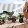 Patio Paradise 23' x 23' x 23' Sun Shade Sail Triangle Canopy Shade Cloth Fabric Sunlight Block Patio Pergola Cover HDPE Deck Awning for Outdoor Backyard Roof Shading, Gray White Strip