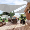 Patio Paradise 20' x 20' x 19'10" Sun Shade Sail Triangle Canopy, Permeable Shade Cloth Fabric Sunlight Block Patio Cover HDPE Deck Awning for Outdoor Backyard Pergolas Roof Shading, Light Gray