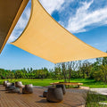 KANAGAWA Sail Shade 10'x13' Sand Rectangle UV Block Canopy Awning Shelter Fabric Cloth Screen for Outdoor Patio Garden Backyard Activities