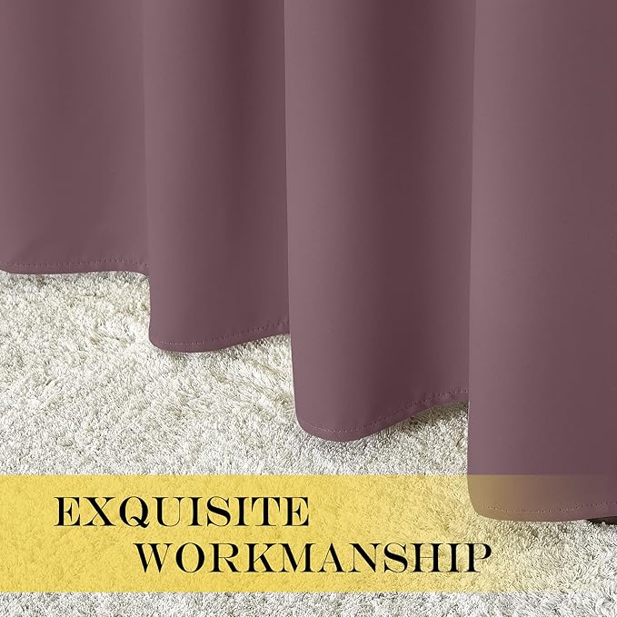 NICETOWN Blackout Curtains 72 inches Long, Grommet Privacy Window Treatment Thermal Insulated Room Darkening Sliding Glass Door Drape for Bedroom Living Room, 1 Panel, W100 x L72, Dry Rose