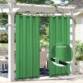 Easy-Going Linen Look Outdoor Curtains Waterproof Windproof Porch Curtains, Soft Thicken Outdoor Privacy Curtains for Patio, Gazebo, Grommet Top and Tab Bottom Drape, 1 Panel, 54x120 inch, Green