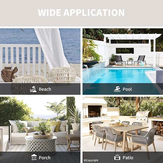 Waterproof Outdoor Curtain W105 x L95 - Grommet Top Sunlight Blocking Window Treatment Drapes Blackout Curtains for Home Bedroom Living Room Outdoor Patio Porch Pergola Cabana Gazebo (Cream)