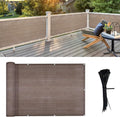 LOVE STORY 2.5' x 10' Brown Balcony Screen Privacy Fence Cover UV Protection (HDPE) Weather-Resistant 3 FT Height Shield for Deck, Patio, Backyard, Outdoor Pool, Porch, Railing