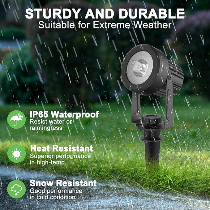 Solar Spotlights Outdoor Waterproof, Warm White Landscape Spotlights, Decorative Solar Spot Lighting for Garden, Yard, Pathway, Lawn, Poolside, Party, 2-in-1 Mounted (Warm White, 1 Pack)
