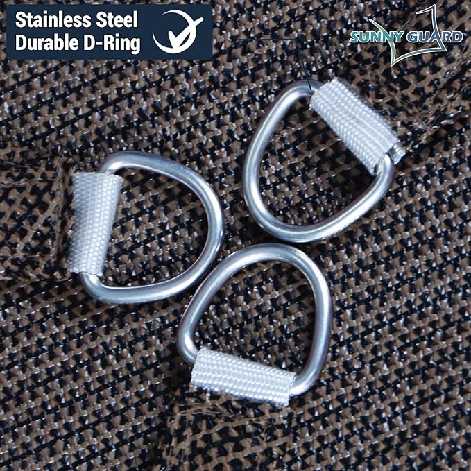SUNNY GUARD Custom Size 6'x14'x14' Triangle Brown UV Block Sunshade for Backyard Yard Deck Patio Garden Outdoor Activities and Facility(Customized)