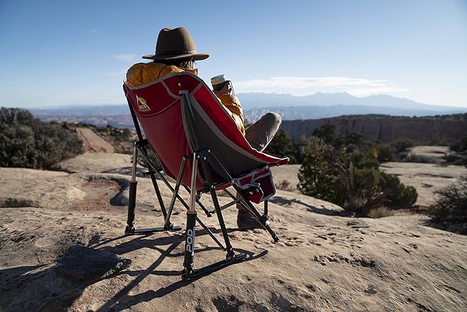 GCI Outdoor Pod Rocker Collapsible Rocking Chair & Outdoor Camping Chair, Indigo Blue