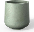 Kante 11.6" Dia Round Concrete Planter, Outdoor Indoor Large Plant Pots Containers with Drainage Hole and Rubber Plug for Home Garden Patio, Mint Green