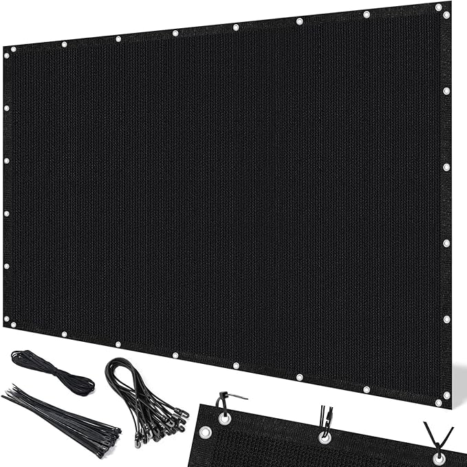 Artpuch 90% Sun Shade Cloth, 3 x 8 FT Pergola Shade Cover Canopy with Grommets, Sun Screen Fabric Tarp for Patio, Outdoor, Garden, Backyard, Black