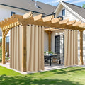 NICETOWN Waterproof Outdoor Curtain W66 x L95 inch, Stainless Grommet Sunlight Blocking Weatherproof Drape Blackout Curtains for Gazebo/Patio Porch/Pergola/Cabana (Biscotti Beige, 1 Panel)