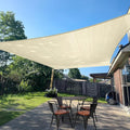 SUNLAX Sun Shade Sail 11' x 12' Butter Cream Rectangle Canopy Sail Shade Cover UV Block Permeable Sunshade Outdoor for Patio Backyard Deck Pergola (We Make Custom Size)