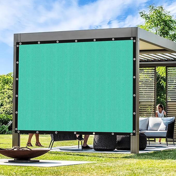 Artpuch Outdoor Pergola Shade Cover 9' X 9' Sun Shade Cloth with Grommets, 90% UV Protection Canopy Patio Privacy Screen (Customized Available) GN107, Turquoise