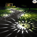 GIGALUMI 12 Pack Solar Lights Outdoor Waterproof, Cool White Pathway Lights Solar Powered, Landscape Lighting, Solar Garden Light for Decor, Patio, Garden, Yard, Pathways, Walkways