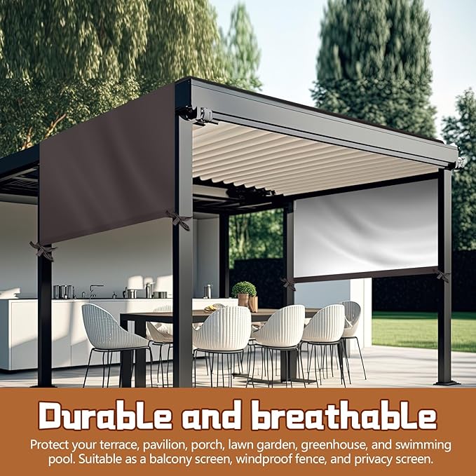 Universal Pergola Replacement Canopy Outdoor Canopy Shade Cover Waterproof Shade Top Cover for Outdoor Patio Porch Backyard(12 x 9 ft,Coffee)