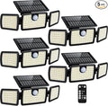 MIHANI Solar Lights Outdoor, Quick Charge Solar Motion Deck Lights Outdoor for Deck with High Brightness, Larger Built-in Tempered Glass Panel, Sensitive PIR Motion Inductor (Remote,5 Pack)