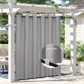 Easy-Going Linen Look Outdoor Curtains Waterproof Windproof Porch Curtains, Soft Thicken Outdoor Privacy Curtains for Patio, Gazebo, Grommet Top and Tab Bottom Drape, 1 Panel, 110x84 inch, Grey