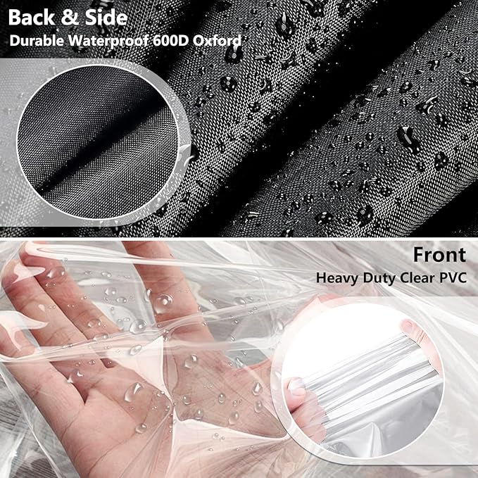 Waterproof Shelf Cover,Outdoor 600D Heavy Duty Dustproof Storage Shelves Cover,48''x24''x72'' Shelf Covers for Wire Shelving with Zippers,Storage Rack Covers with Clear Front