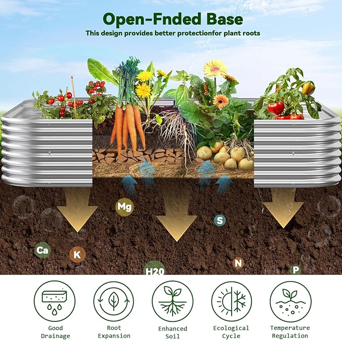 3 Pack 6x3FT Raised Beds for Gardening, Corrugated Galvanized Steel Raised Garden Bed, Outdoor Metal Above Ground Garden Bed for Vegetables and Flowers