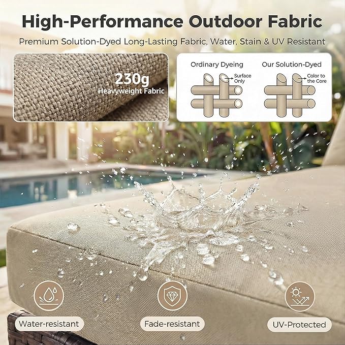 NICESOUL 10 Piece Patio Furniture Sectional Set with Fire Pit Propane/Natural Gas Convertible, 29.3'' High Back Deep Wide Outdoor Couch, 9 Seater Oversized High-End Wicker Conversation Sofas, Brown
