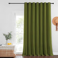 NICETOWN Privacy Room Divider Curtain Thermal Blackout Curtain for Patio Door, Living Room, Bedroom Partition and Shared Office Space, 1 Grommet Panel, Olive Green, 100 inch x 108 inch Long