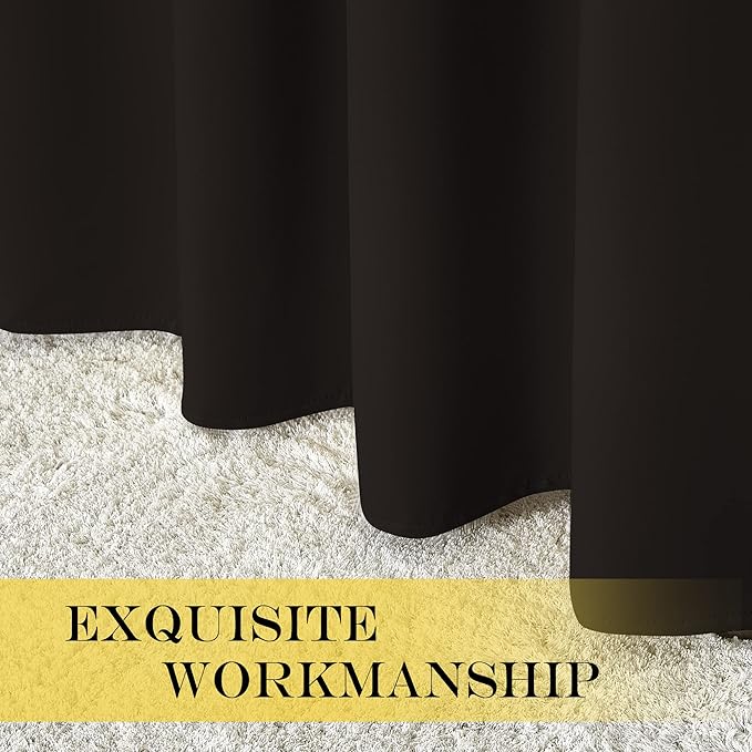 NICETOWN Blackout Curtain Drape for Bedroom - Light Reducing Thermal Insulated Solid Grommet Room Darkening Window Curtain 90 inches Long for Living Room (Toffee Brown, 1 Piece, W66 x L90)