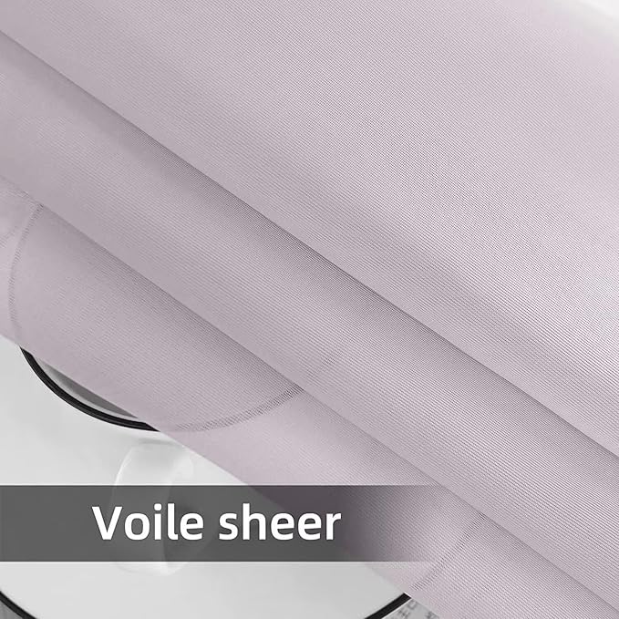 SpaceDresser Waterproof Outdoor Sheer Curtains for Patio - 4 Panels Rod Pocket Indoor Voile Sheer Curtain for Living Room,52W x 120L inch,Silver Grey