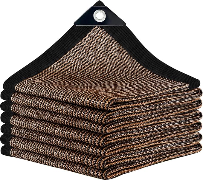 Sun Shade Cloth with Grommets,90% UV Protection Shade Fabric,Pergola Shade Cover Canopy Fence Privacy Screen Balcony,Brown Sunshades for Patio Pergola Garden Backyard Outdoor,Mocha-3x10FT