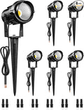 6W 700LM Low Voltage Landscape Lighting, 12V AC/DC 3000K Warm White LED Low Voltage Landscape Lights, IP65 Waterproof Outdoor Spotlights with Connectors for Garden Tree Yard 6 Pack W01SLP606