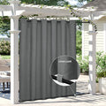 Easy-Going Linen Look Outdoor Curtains Waterproof Windproof Porch Curtains, Soft Thicken Outdoor Privacy Curtains for Patio, Gazebo, Grommet Top and Tab Bottom Drape, 1 Panel, 110x108 inch, Dark Grey