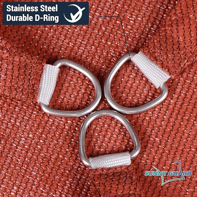 SUNNY GUARD Custom Size 14'x14' Terra Red Sun Shade Sail Rectangle UV Block Shade for Backyard Yard Patio Deck Garden(Customized)