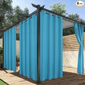 HolidayIdeas Outdoor Curtains for Patio Waterproof, 4 Panels - 54 x 95 Inch - Privacy Protection & Light Filtering Curtains Teal Grommet Outside Curtains for Porch, Gazebo, Pergola, Backyard