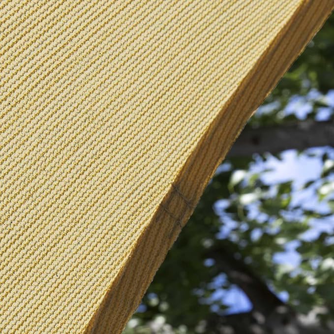 Amgo Custom Size 16' x 20' x 25.6' Sand Beige Right Triangle Sun Shade Sail UPF50+ AGTAPRT12, Order to Make Canopy Awning, 95% UV Blockage, Water & Air Permeable, Commercial Standard (We Customize)