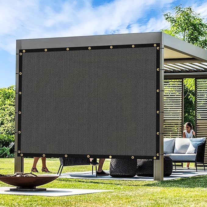 Artpuch Outdoor Pergola Shade Cover 10x23 FT Sun Shade Cloth with Grommets Dark Grey 90% UV Protection Canopy Patio Privacy Screen (Customized Available)