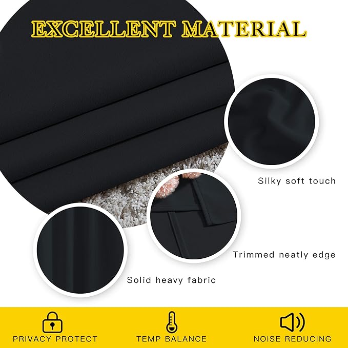 NICETOWN Black Out Dooway Curtain 80 inches Long, Grommet Thermal Insulated Window Treatment Light & Sound Blocking Drapes for Living Room/Hallway, W52 x L80, 1 Panel