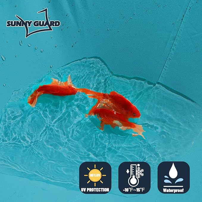 SUNNY GUARD Waterproof Sun Shade Sail 10'x20'x22.4' Turquoise Blue Right Triangle UV Block Sunshade for Backyard Yard Deck Patio Garden Outdoor Activities and Facility(Customized)