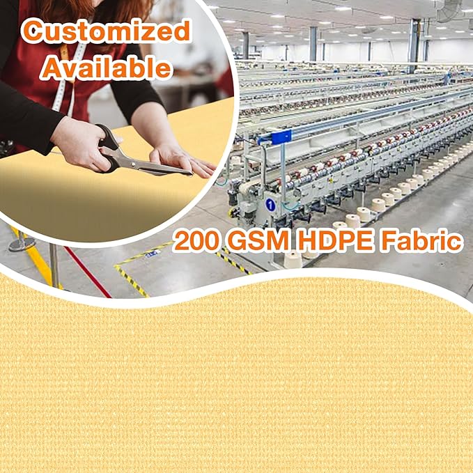 Artpuch Outdoor Pergola Shade Cover 22x23 FT Sun Shade Cloth with Grommets Sand 90% UV Protection Canopy Patio Privacy Screen (Customized Available)