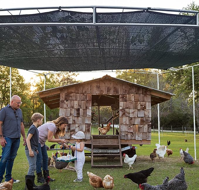 QLOFEI Shade Cloth for Patio, 80-90% Sunblock Shade Sails for Garden Pergola Outdoor, Sun Shade Cloth with Grommets for Kennel Chicken Coop Lawn Easier to Hang Shade Neting Cover, 25x40 FT