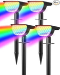 Solar Multicolor Lights Waterproof IP65, 8 Lighting Modes Solar Spot Lights Outdoor Yard Garden Landscape Pathway Decorations (Multicolor, 4 Pack)
