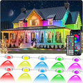 150FT Permanent Outdoor RGB Lights, IP67 Waterproof Smart Eave Lighting, with App/Remote Control Eaves Light, DIY LED Scenes Modes for House Roof Decor,Christmas,Party