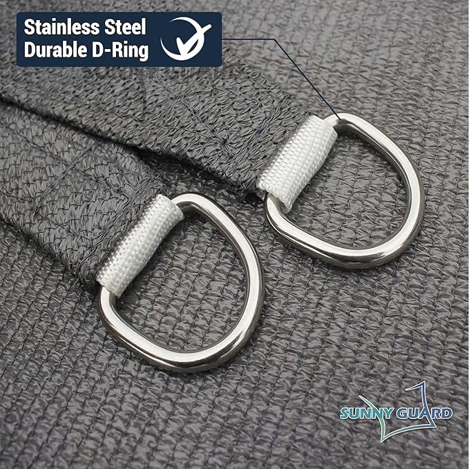 SUNNY GUARD Custom Size 9'x12'x15'Dark Grey Sun Shade Sail Right Triangle UV Block Shade for Backyard Yard Patio Deck Garden(Customized)