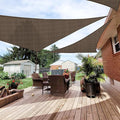 Patio Paradise 3' x 3' x 3' Sun Shade Sail Triangle Canopy Shade Cloth Fabric Sunlight Block Patio Pergola Cover HDPE Deck Awning for Outdoor Backyard Roof Shading, Brown