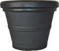 Tusco Products RR245BK Classic Rolled Rim Garden Planter, 24.5", Black