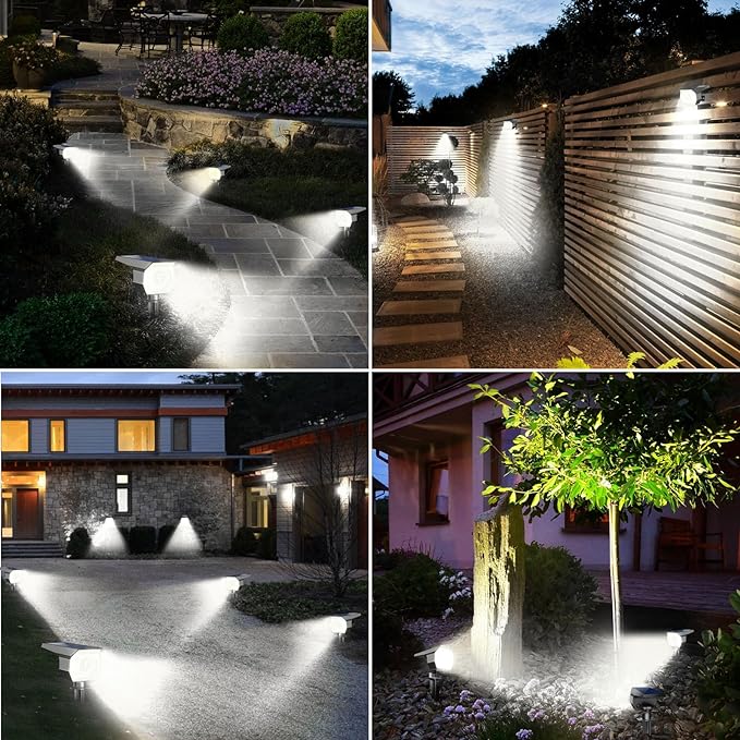 Peasur 1 Pack Solar Spot Lights Outdoor, Solar Spotlights Outdoor Waterproof 2-in-1 Auto On/Off Landscape Lighting for Outside Yard Wall Garden Pathway