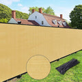 UPGRADE Privacy Fence Screen 8'x5' Sand Outdoor 90% Visibility Blockage 170 GSM Mesh Shade Cover Panels for Backyard,Balcony,Home Decoration with Zip Ties,Customized Avaliable