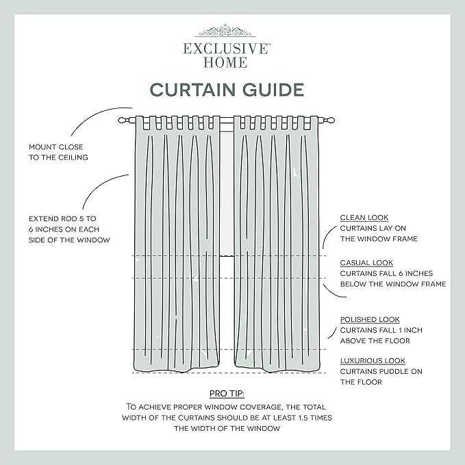 Exclusive Home Cabana Solid Indoor/Outdoor Light Filtering Hook-and-Loop Tab Top Curtain Panel, 54"x96", Winter White, Set of 2