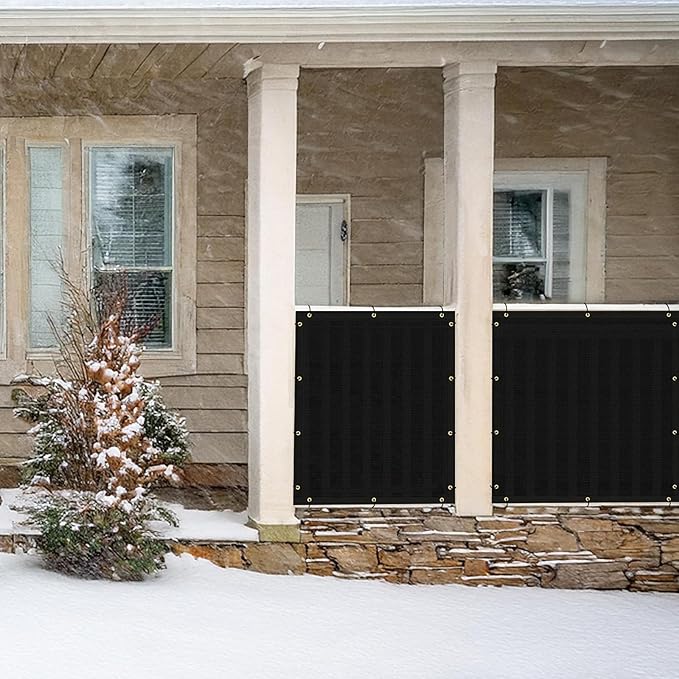UPGRADE Privacy Fence Screen 6'x48' Black Outdoor 90% Visibility Blockage 170 GSM Mesh Shade Cover Panels for Backyard,Balcony,Home Decoration with Zip Ties,Customized Avaliable