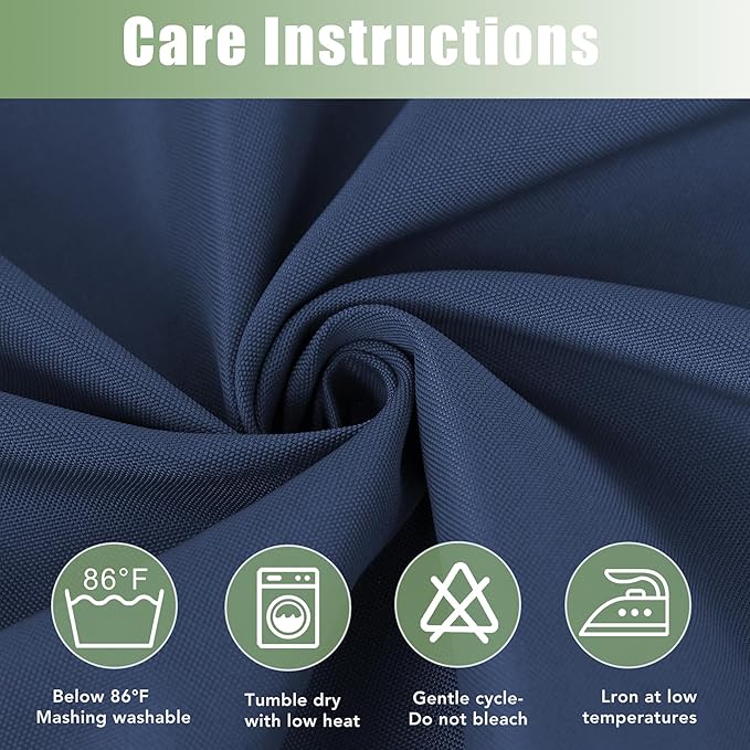 HolidayIdeas Outdoor Curtains for Patio Waterproof, 6 Panels - 54x84 Inches - Weatherproof Privacy Outsides Curtains for Cabana Porch Pergola, Sunlight & UV Blocking (Navy, Grommet Top)