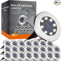 INCX 4.6 inch Solar Lights Outdoor Waterproof, 24 Pack Solar Light for Outside, Garden Lights Landscape Lighting for Patio Pathway Lawn Yard Deck Driveway Walkway, Cold White
